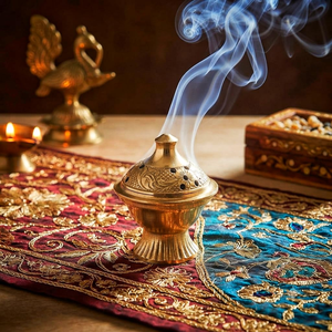 Encensoir en laiton traditionnel pour Dhoop Dani, Loban et Dhuna – Brûleur d'encens décoratif pour la Pooja, le temple et la prière à domicile - Product Image 4