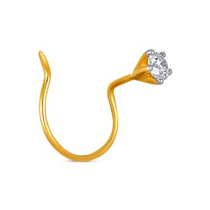 GLEAMORA ENTERPRISE Flower Shape Brilliant Cut Lab Grown Diamond <b>Nose</b> <b>Pin</b> 14K Yellow Gold Plated Luxury Stud Women's Wedding - Product Image 2