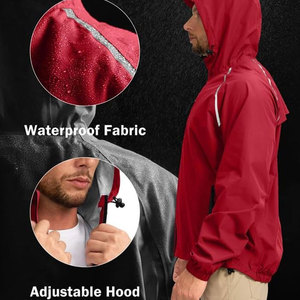 Lightweight Breathable Eco-Friendly <b>Hooded</b> Winter <b>Raining</b> <b>Jacket</b> Custom Made Waterproof Streetwear for Men Made in Pakistan - Product Image 4