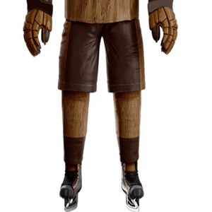 Ensemble uniforme de hockey pour homme, marron grain de bois, 100 % polyester, respirant, maillot, short, gants, patins, taille adulte - Product Image 4