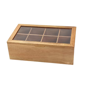 Caja de madera multiusos para frutos secos con diseño creativo, forma cuadrada y 4 compartimentos divididos, en un estilo artístico único. - Product Image 6