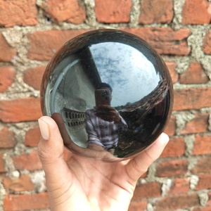 Premium <b>Polished</b> <b>Black</b> Obsidian Crystal Sphere Healing Stone Orb for Feng Shui Meditation Chakra Balancing Home Decoration Gift - Product Image 5