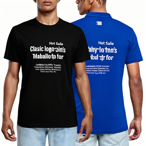 Vente flash - Chemise pour homme en coton biologique 100% tricoté, écologique, avec logo imprimé classique, tissu européen de haute qualité, style décontracté - Product Image 3