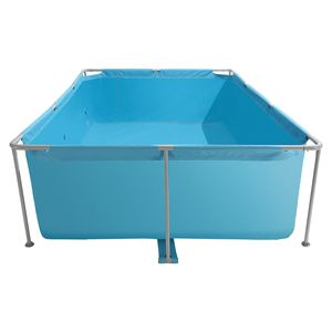 Piscina Rettangolare in Acciaio 118 X 78 X 30 cm per Famiglie, Grande Piscina da Giardino con Struttura Metallica e Forma Circolare - Product Image 1