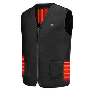 Gilet chauffant USB unisexe noir avec 3 zones de chauffe réglables et 5 zones de chaleur pour les sports de plein air - Manteau chauffant pour hommes et femmes - Product Image 1