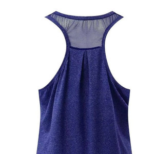 Débardeur pour homme, couleur unie, séchage rapide, col rond, décontracté, sans manches, tricoté en polyester, bleu - Product Image 6