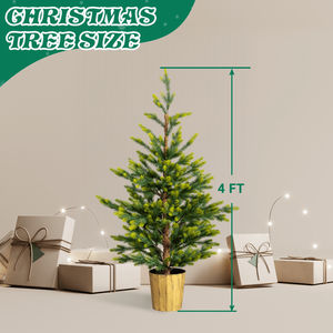 4 FT Dual Tone <b>Artificial</b> Christmas <b>Tree</b> 2-Pack with Pot Stand Potted Xmas Pine <b>Tree</b> 119 Branch Tips for Holiday Party - Product Image 4