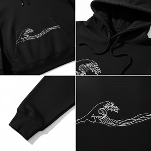Sweat à capuche unisexe avec logo personnalisé sur le devant, 100% coton, 400-500 GSM, design classique personnalisable, polaire d'automne, respectueux de l'environnement - Product Image 3