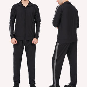 Vêtements de sport de haute qualité, ensembles de jogging décontractés, ensembles de survêtements unis avec fermeture éclair, coupe-vent en polyester, survêtements respirants en nylon pour hommes - Product Image 1