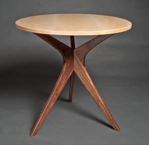 Table, table à manger décorative sur piétement, table de cuisine ronde en bois, table en bois de haute qualité, usine de meubles en bois - Product Image 1