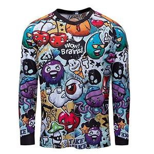 Vêtements de cyclisme VTT en gros : Maillot de vélo à manches longues en polyester respirant, coupe-vent et anti-UV, imprimé par transfert thermique - Product Image 3