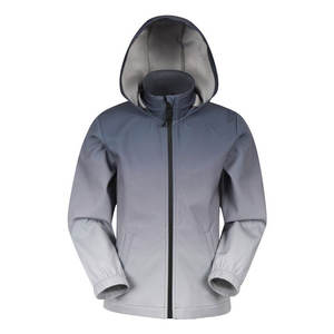 Chaqueta con Capucha Gris Degradado para Hombre, Diseño Nuevo, para Invierno, Estilo Urbano, con Cierre, Bolsillos y Puños Elásticos - Product Image 1