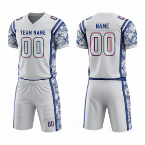 Conjunto Personalizable de Camiseta y Pantalones Cortos de Fútbol Americano con Posición para Logotipo Frontal - Product Image 2