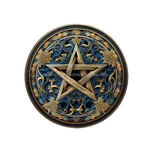 Tuile d'autel en métal de qualité luxueuse et supérieure Tenture murale à thème pentagramme disponible en différents modèles et tailles à un excellent rapport qualité-prix - Product Image 1