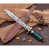Nouveau Couteau à lame fixe de marque haut de gamme, Couteaux Dogger en Damas faits à la main avec manche en résine, Meilleur couteau de chasse de collection, Couteau de survie