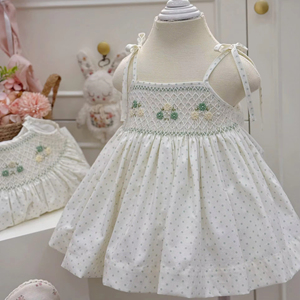Vestido de Bebé Niña de Fábrica Directa, Algodón Floral, Estilo Lino Suave, Bordado a Mano, Vietnam OEM - Product Image 1