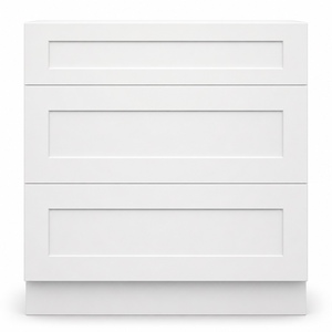 Meuble bas de rangement OEM 33 pouces blanc Shaker à 3 tiroirs RTA Vente en gros Usine Vietnam - Product Image 1