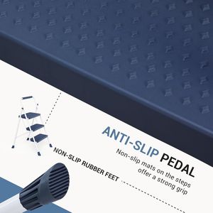 Sgabello a 3 gradini robusto e antiscivolo con corrimano confortevole, portatile, per uso intensivo in cucina, garage e all'aperto - Product Image 3