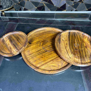 Ensemble de vaisselle en bois de qualité supérieure, finition lisse, bois naturel, vaisselle haut de gamme pour dîner et service - Product Image 3