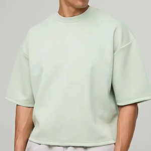 T-shirts pour hommes surdimensionnés, 220g, 100% coton, logo personnalisé OEM, motif lettres, respirants, écologiques, imprimés à l'écran - Product Image 4