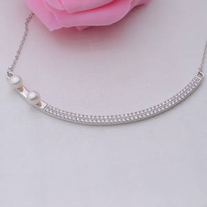 Collar de Plata S925 para Mujer, Cadena Personalizada con Nudo de Mariposa, Perla de Fantasía, Cristal, Soporte Vacío, Accesorio DIY - Product Image 4