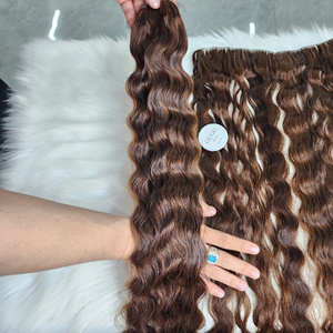 Dernière invention : Extensions de cheveux naturels à trame invisible, cuticules alignées, micro-boucles, trame nouée à la main - Product Image 2