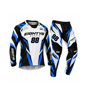 Ensemble maillot et pantalon de motocross, manches longues, impression par sublimation, séchage rapide, équipement de course pour hommes, toutes saisons - Product Image 5