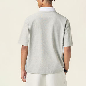 เสื้อยืดคอปกสีตัดกันเท่ๆ ลายกราฟิก 300 GSM ทรงครอป ตัดเย็บทรงใหญ่ หนักแน่น เสื้อยืดผู้ชาย - Product Image 4