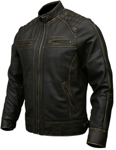 Chaqueta de Motociclista de Cuero PU para Hombre, Estilo Vintage, Color Negro y Marrón, Resistente al Viento, Antibacteriana, Gruesa, para Invierno, Personalizada - Product Image 6