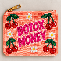 Dompet Koin Manik-Manik Kustom, Kantong Resleting Manik-Manik, Tas Rias Bordir Bunga Daisy, Tas Tangan, Untuk Pesta Malam, Grosir OEM