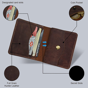 Nouveauté 2026 : Portefeuilles Homme Vintage en Cuir Véritable Marron, Portefeuilles Pliables Haut de Gamme avec Multiples Emplacements pour Cartes, Accessoires de Voyage - Product Image 5