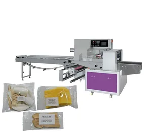 Fully automatic horizontal wrapping flow pack packing machine bread chocolate candy lolly popsicle pillow type packaging machine