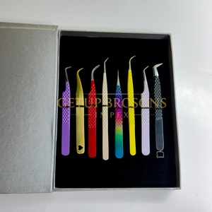 GETUP BROSONS IMPEX – Pince à épiler de précision en acier inoxydable à pointe lisse 10 mm pour extensions de cils, embouts droits et courbés à 90/45 degrés - Product Image 2