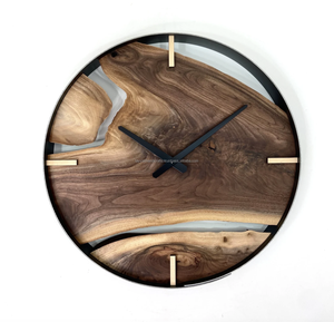 Tayyab artisanat bois d'acacia solide créatif horloge à Quartz affichage d'aiguilles de Style Antique pour chambre chevet ou bureau en bois - Product Image 5