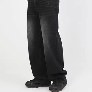 Vaqueros de mezclilla personalizados para hombre, estilo streetwear, lavado claro, de pierna ancha, talla grande, para hombre - Product Image 3