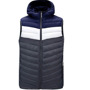 Chaleco acolchado con capucha para hombre, sin mangas, con cremallera frontal, estilo reversible, chaqueta acolchada con paneles, chaleco acolchado con bolsillos. - Product Image 1
