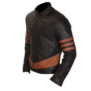 High Quality Custom Designed <b>Men</b>’s Fashion <b>Leather</b> <b>Jacket</b> New Arrival Wolverine Style <b>Brown</b> Vintage Motorcycle Outerwear <b>Jacket</b> - Product Image 2