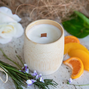 Bougie en bambou véritable, logo personnalisé vintage, bougies de marque privée, vente en gros, produites au Vietnam - Product Image 4