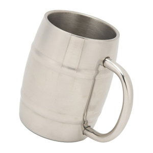 <b>Bulk</b> Wholesale Stainless Steel Beer Tankard With Handle Custom Logo Engraved Ribbed Metal Coffee Mug Drinkware For Restaurants - Product Image 4