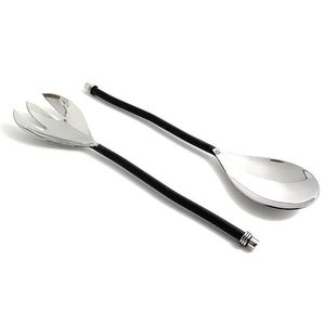 Elegant long lasting metal salad server utensils designed <b>for</b> upscale dining and festive occasions - Product Image 2