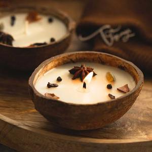 Bougie en Coque de Noix de Coco de Haute Qualité, Vente Chaude, Cire de Soja Premium, Parfum Naturel, Aromathérapie, Vente en Gros Direct Usine - Product Image 3