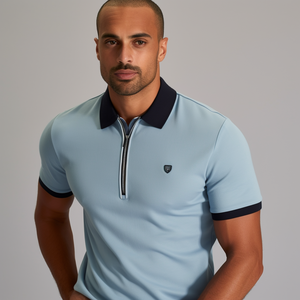 Camisa de Golf Casual de Manga Corta para Hombre, con Cuello, 100% Algodón Jersey, Transpirable, Suave, con Logotipo Personalizado - Product Image 2