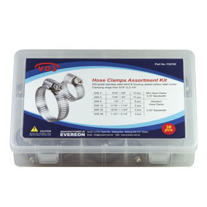 Kit de colliers de serrage métriques en acier inoxydable 430 de haute qualité, surface lisse, modèle YDS Y22102, 038 pièces, marque taïwanaise standard - Product Image 1