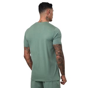 Mens Sage Green Performance T Shirt Short Sleeve Athletic Workout Tee Breathable Running Fitness Gym Training Sportswear Top - Product Image 3