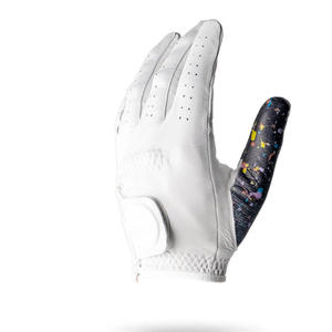 Guante de golf de cuero genuino blanco para mano derecha, antideslizante, con cierre de gancho y bucle, guante deportivo unisex - Product Image 6
