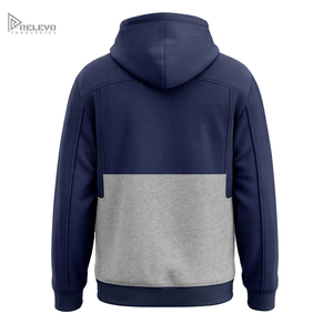 Custom Heavyweight <b>Fleece</b> Hoodie Unisex Colour Navy Heather <b>Grey</b> Pullover Sweatshirt Kangaroo Pocket, Any Design / Logo - Product Image 2