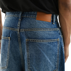 Jeans Extra Holgados para Hombre, 100% Algodón, Pantalones de Mezclilla Lavados, Corte Holgado, Pierna Ancha, con Cierre de Cremallera, Botón y Bolsillos Traseros - Product Image 4
