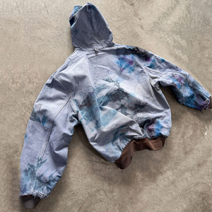 Sudadera con capucha oversize con cremallera, lavado ácido, con bordado, patchwork, pedrería y apliques con relieve de mono, estilo moda urbana, Otoño 2026, 100% - Product Image 3