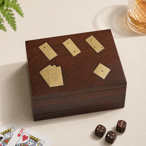 Boîte de jeu d'échelle pliante artisanale en bois de rose indien |   Boîte de rangement de luxe pour dominos, dés et cartes – Coffret cadeau de collection pour jeux de table - Product Image 4