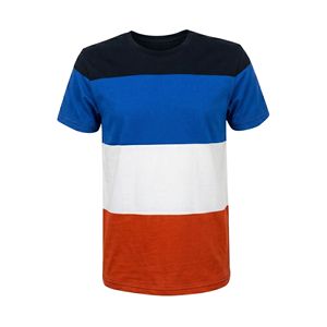 Crewneck Cotton Men T <b>Shirts</b> Tri Color Block T <b>Shirt</b> High Quality Lightweight Soft Multi Color Breathable Casual Summer T <b>shirts</b> - Product Image 3